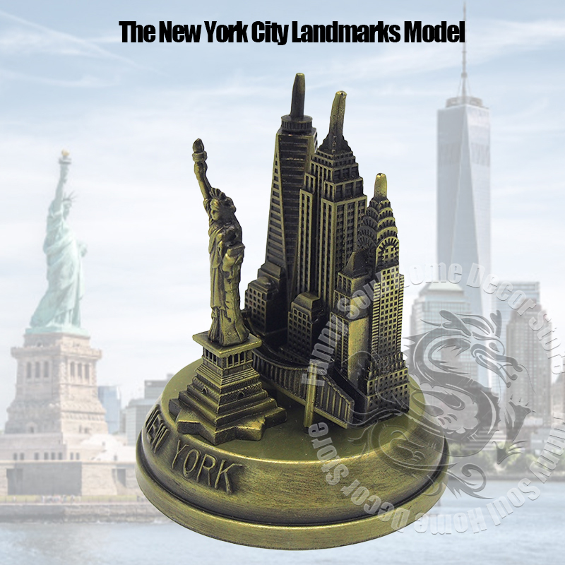 Home Decor New York - Metalowy zestaw amerykańskich punktów orientacyjnych w