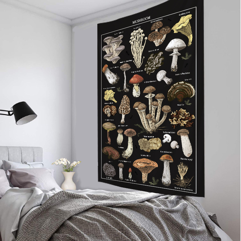 Home Decor Examples - Czarny grzyb przykładowy obraz gobelin ścienny