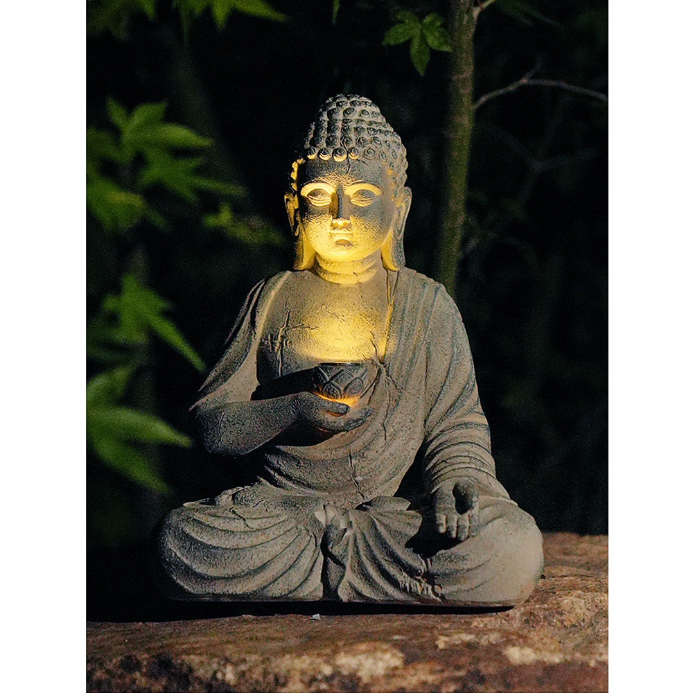 Home Decor Quirky - Żywica słoneczna statua buddy rzeźba wystrój