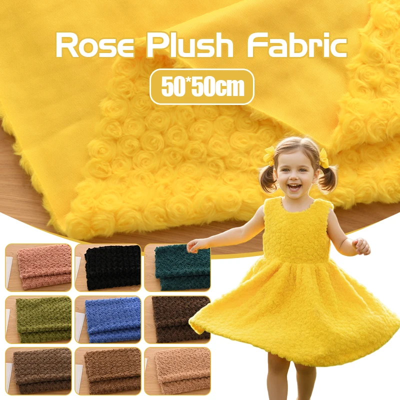 Home Decor Diy - Tkanina imitująca futro królika, wzór róż,