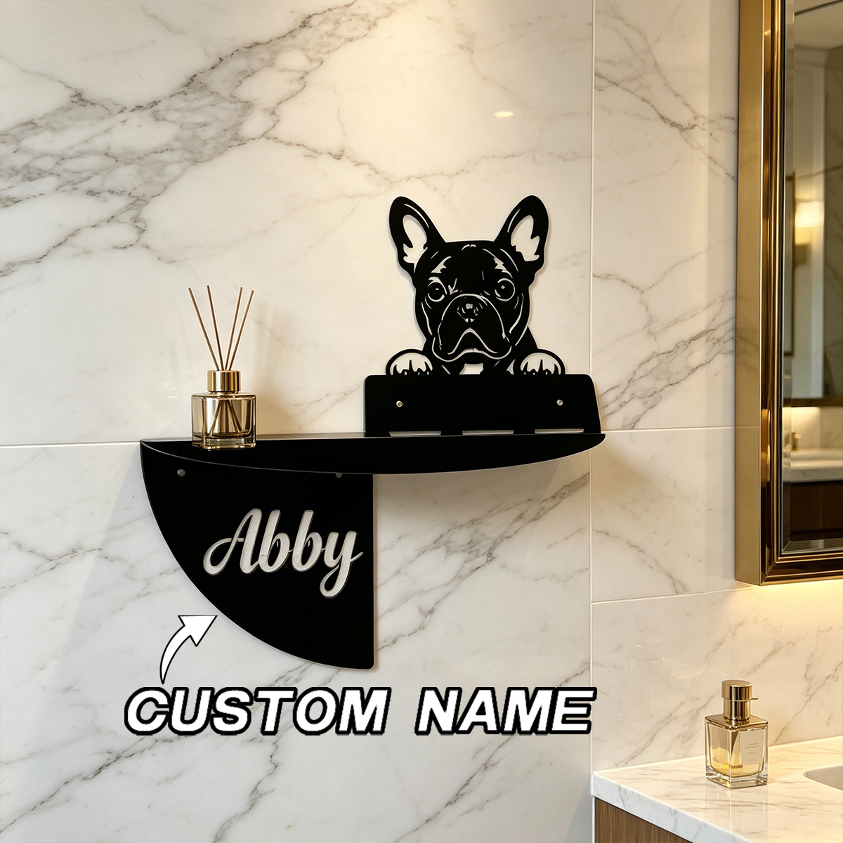 Home Decor Diy - Personalizowana metalowa dekoracja z buldogiem francuskim,