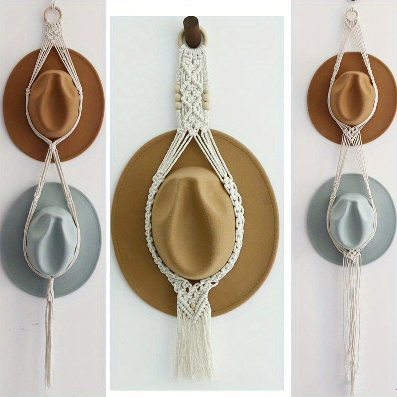 Macrame Wall Hanging - 1 szt. Stojak na kapelusze w