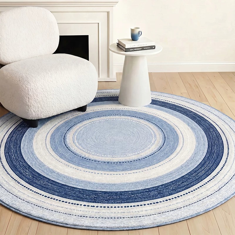 Home Decor Games Online Free - Okrągły dywan do salonu niebieski nowoczesny