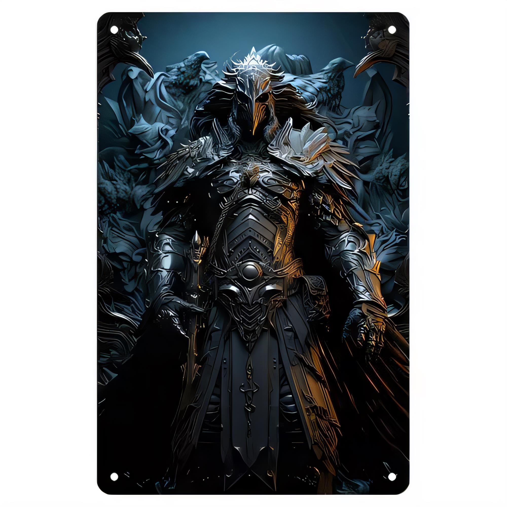 Home Decor Gothic - Metalowy Znak Blaszany Plakat Gotycki Rycerz