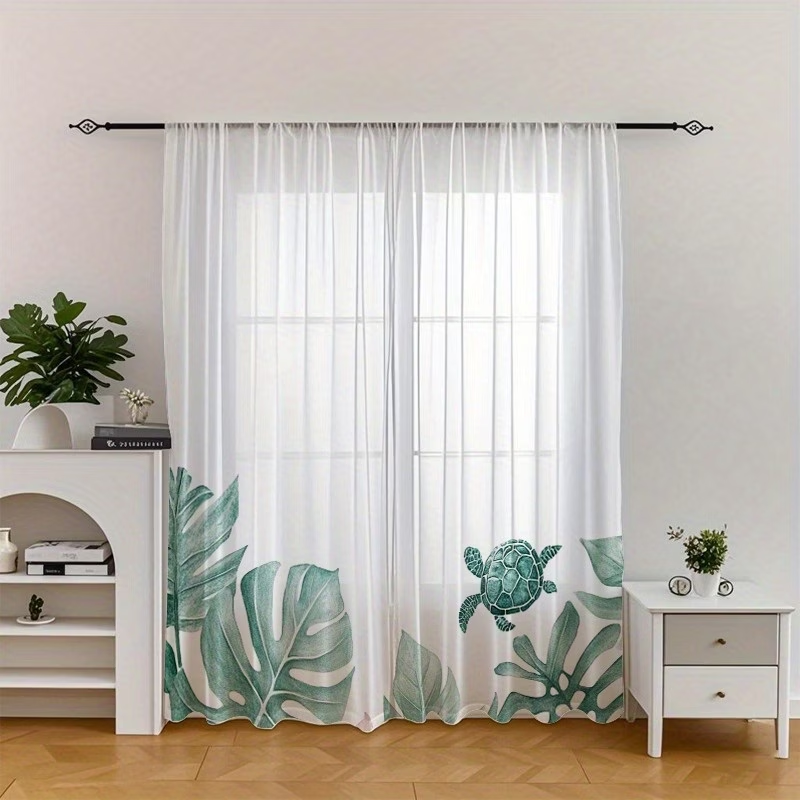 Home Decor Gothic - 2 szt. Przezroczyste zasłony z nadrukiem