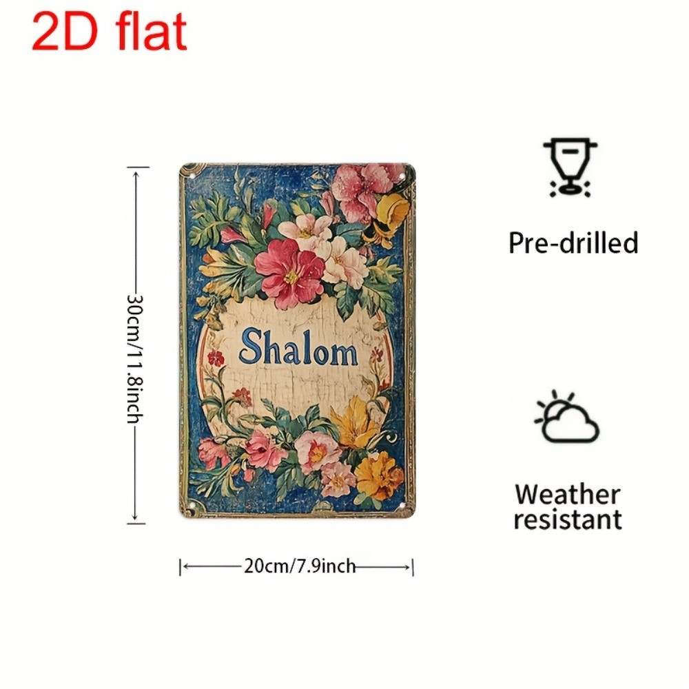 Home Decor In - CIFBUY Vintage Floral Shalom Aluminiowa Dekoracja