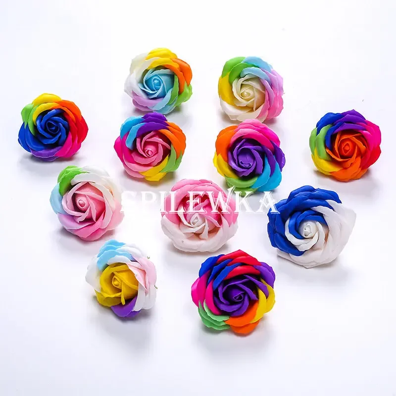 Home Decor Diy - Spilewka 6X7cm Kolorowa róża Sztuczny kwiat