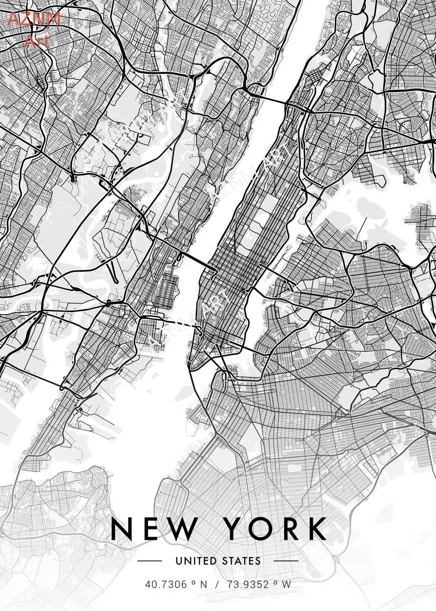 Mapa miasta grafika plakat Par – Home Decor New York recenzja i cena