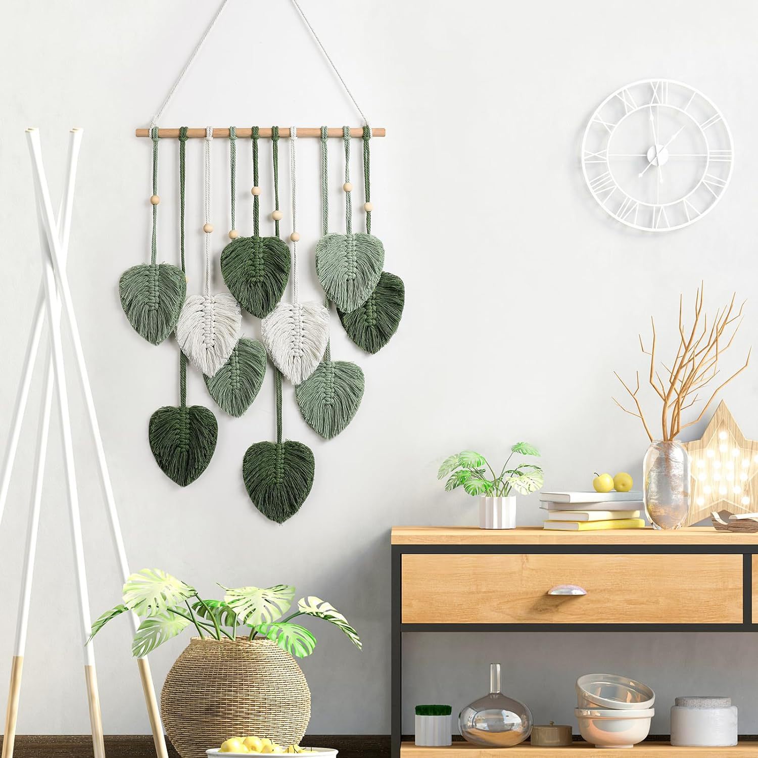 Bohemian Macramé Leaf Wall Han – Macrame Wall Hanging recenzja i cena