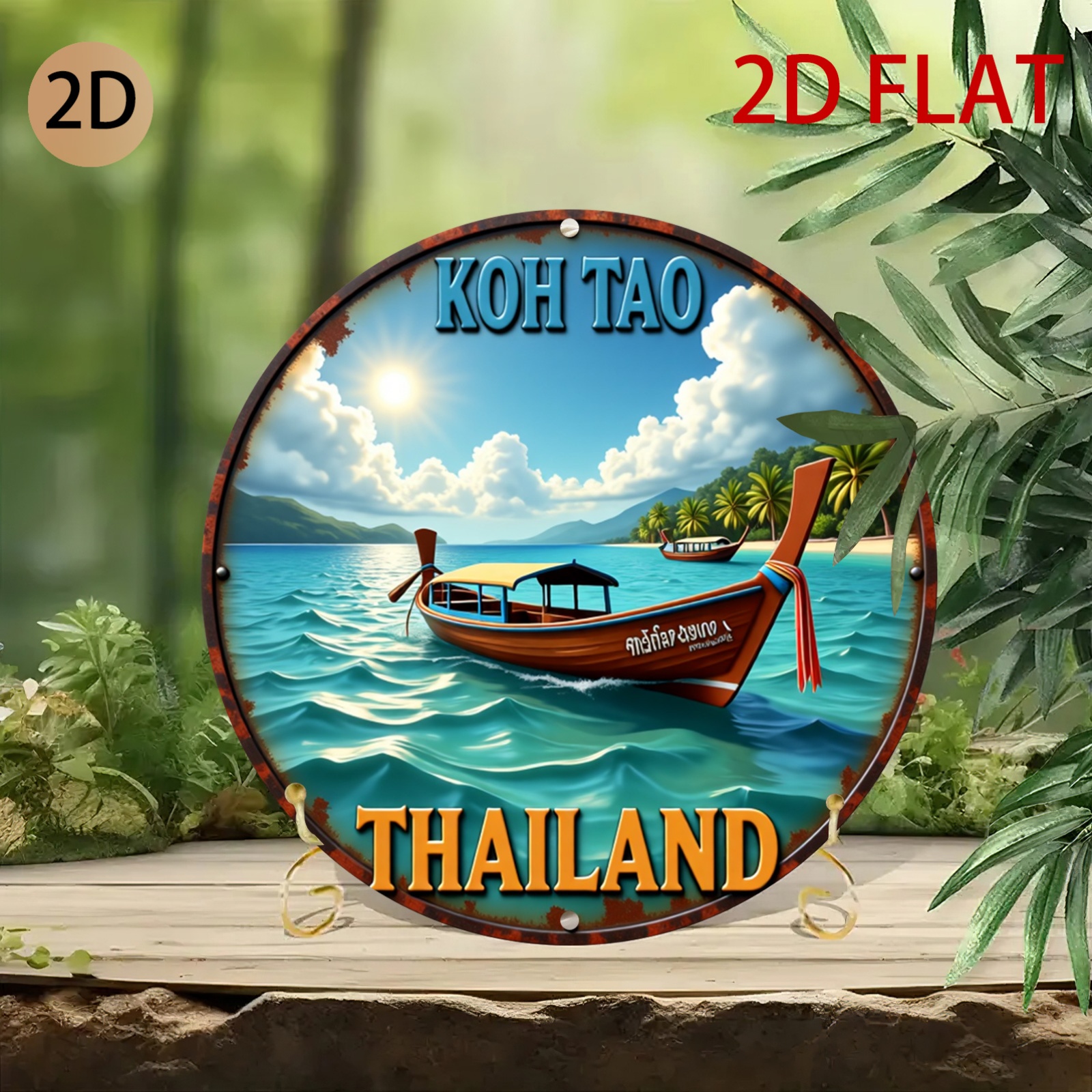 2D Płaski Okrągły Logo Koh Tao – Home Decor Logo Design recenzja i cena
