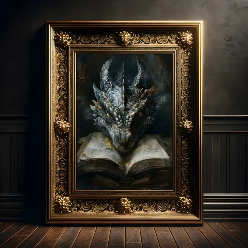 Duży plakat z drakiem czytając – Home Decor Gothic recenzja i cena