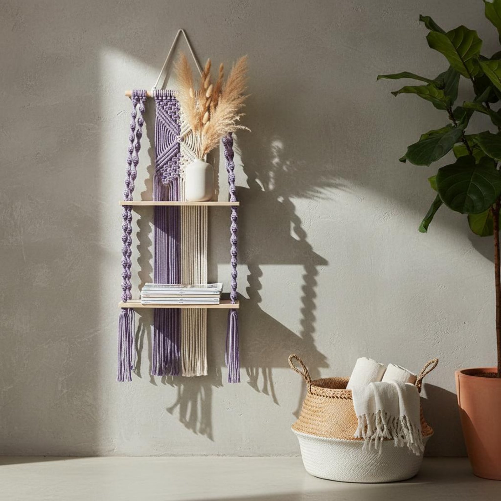 Półka wisząca w stylu boho, ła – Macrame Wall Hanging recenzja i cena