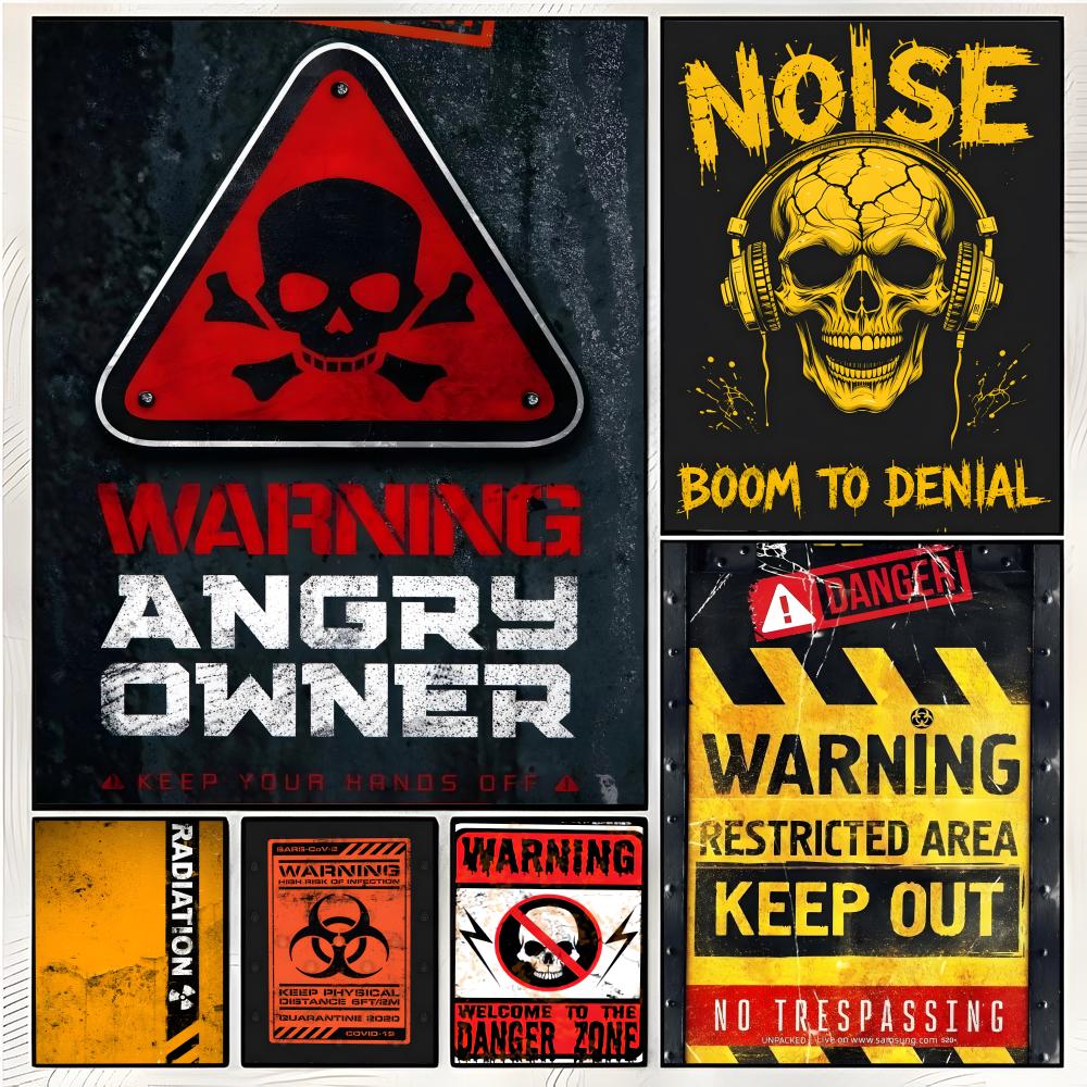 Plakat z ostrzeżeniami o desig – Home Decor Logo Design recenzja i cena