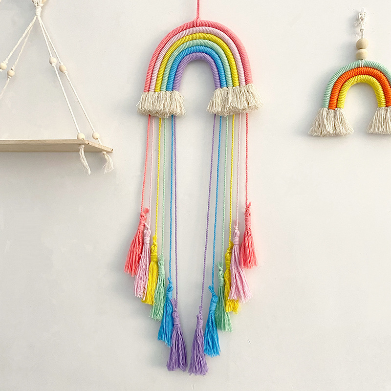 Bawełniana lina tkana w tęczow – Macrame Wall Hanging recenzja i cena