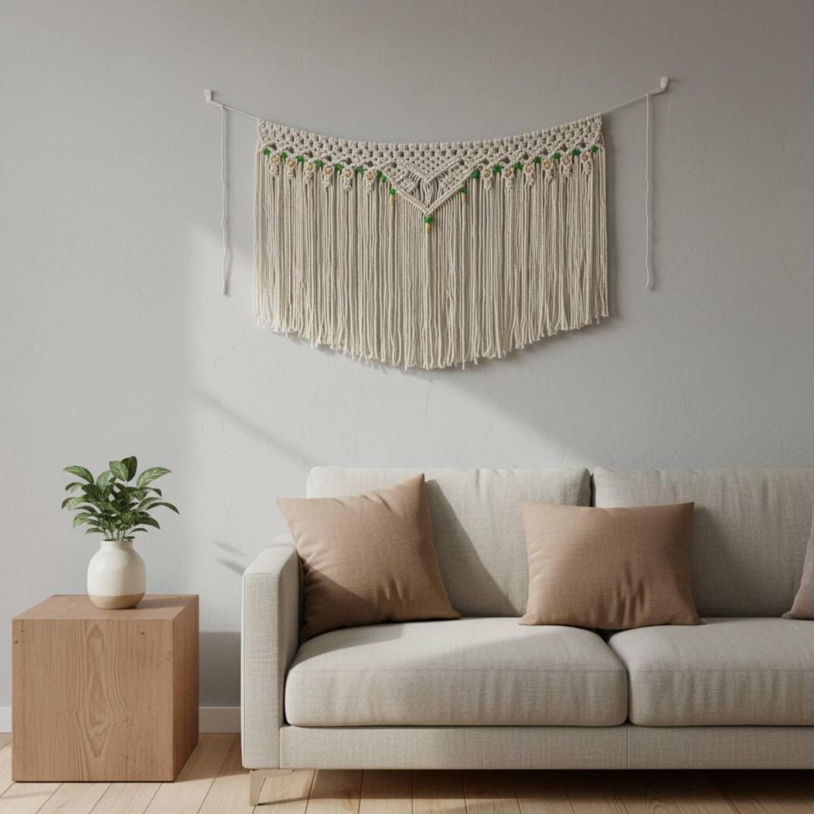 Dekoracyjna makrama z frędzlam – Macrame Wall Hanging recenzja i cena