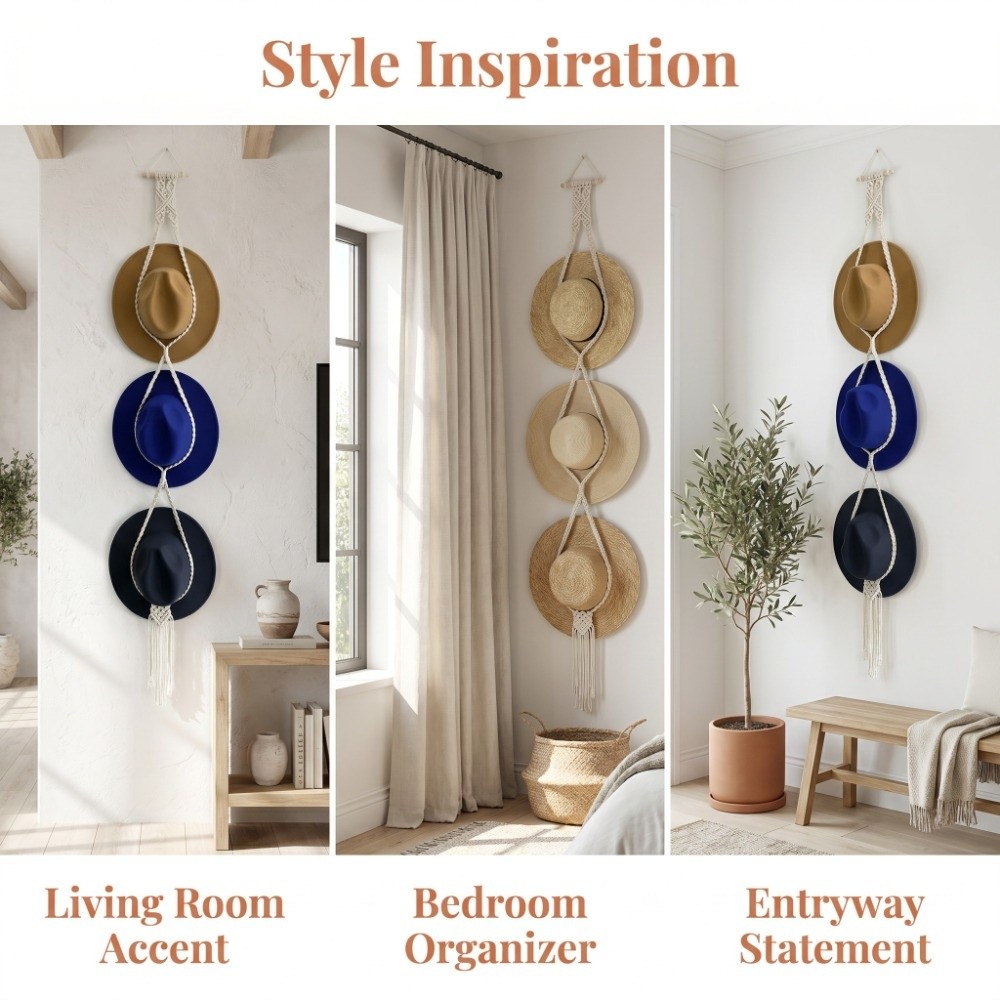 Wieszak na kapelusze z bawełny – Macrame Wall Hanging recenzja i cena
