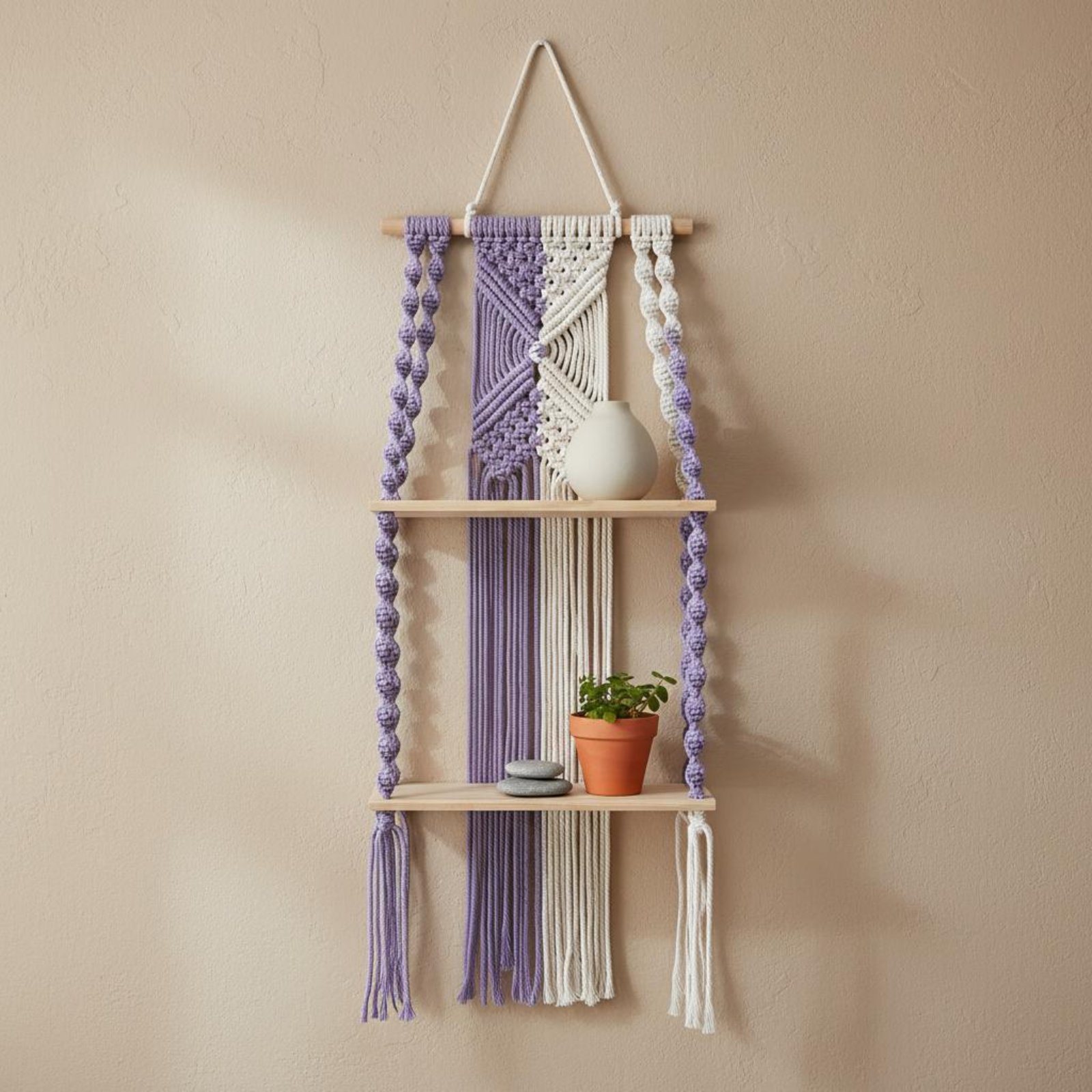 Półka ścienna w stylu boho, rę – Macrame Wall Hanging recenzja i cena