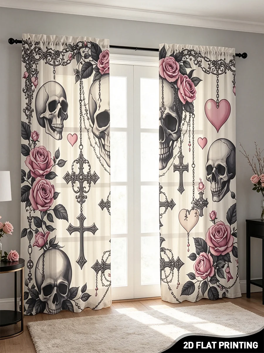 2 szt. Przezroczyste zasłony z – Home Decor Gothic recenzja i cena