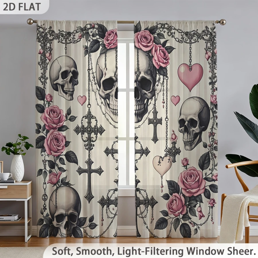 2 szt. Przezroczyste zasłony z – Home Decor Gothic recenzja i cena