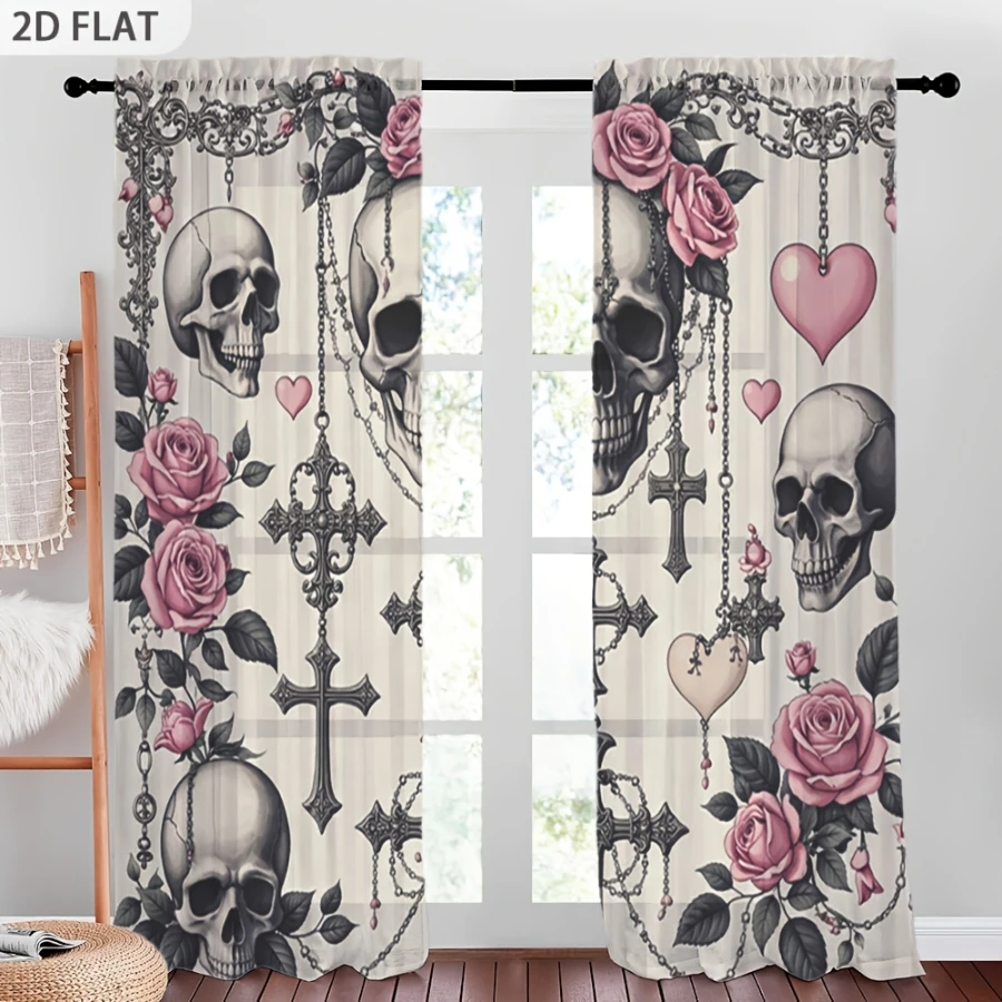 2 szt. Przezroczyste zasłony z – Home Decor Gothic recenzja i cena
