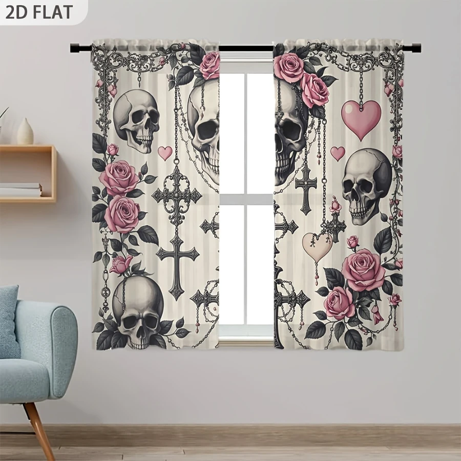 2 szt. Przezroczyste zasłony z – Home Decor Gothic recenzja i cena